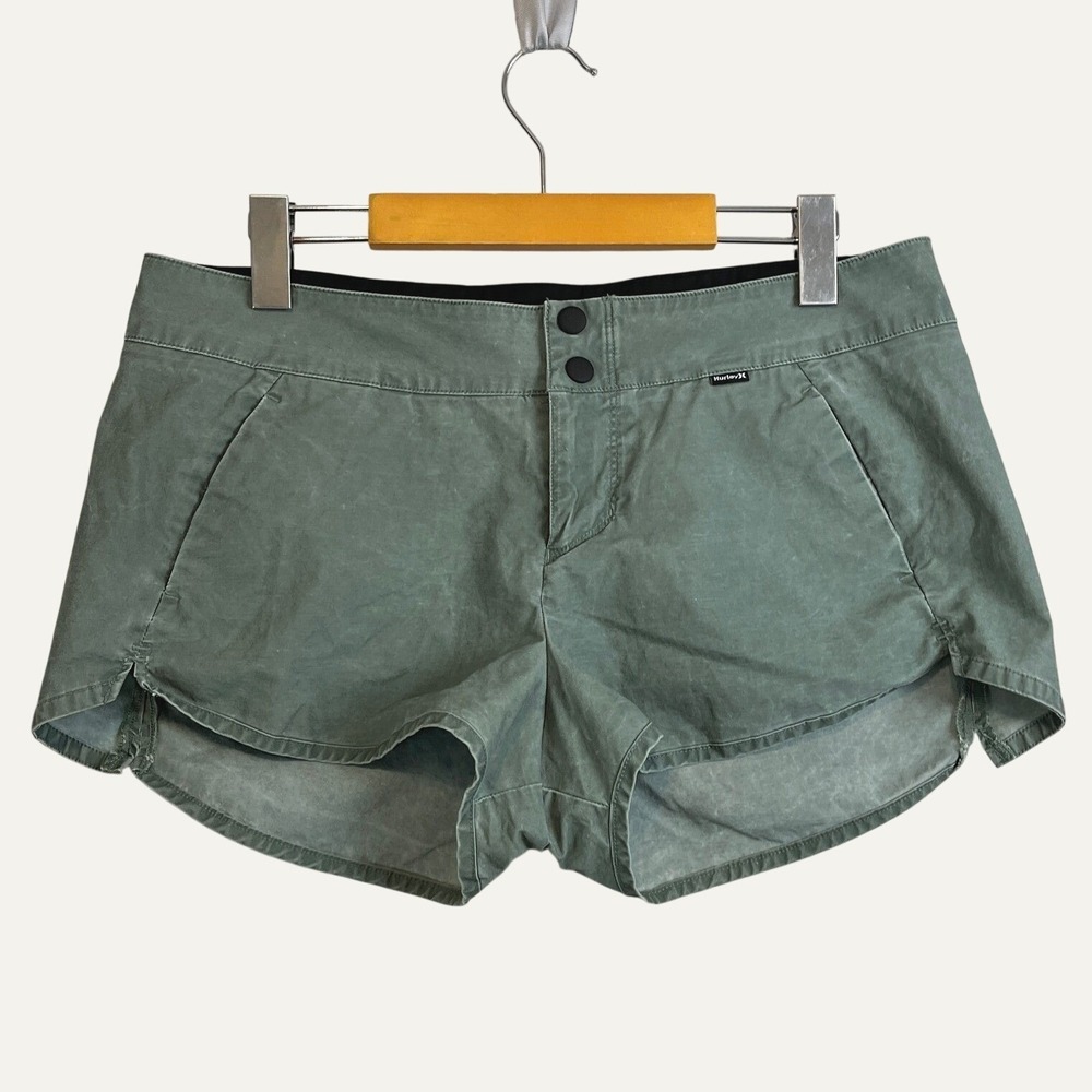 Hurley Womens Board Shorts Hybrid Size 9 Sage Green Vintage Patina Dye